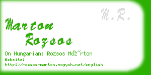 marton rozsos business card